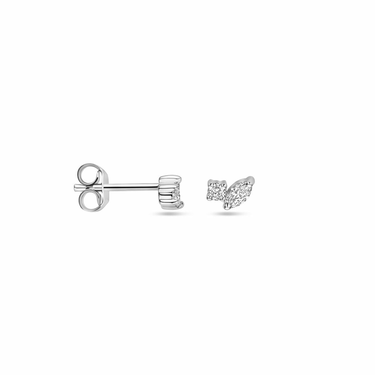orecchini a bottone diamante 0.24ct (2x 0.12ct) h si 4 mm oro bianco 14K