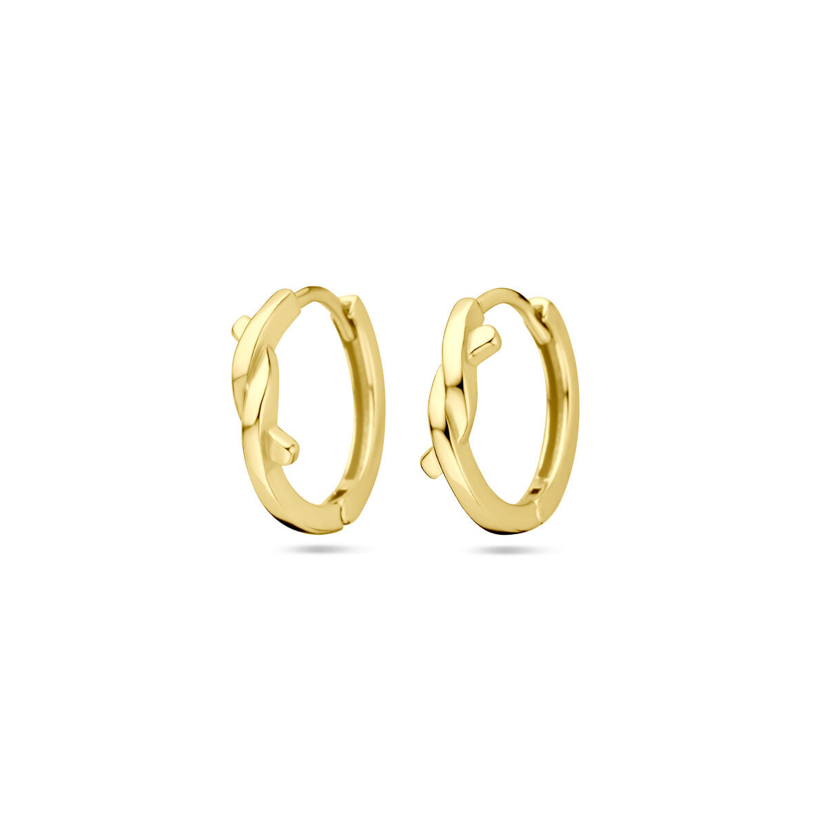 Klapoorringen van 12,5 mm in 1 micron geel verguld zilver met een gladde afwerking.