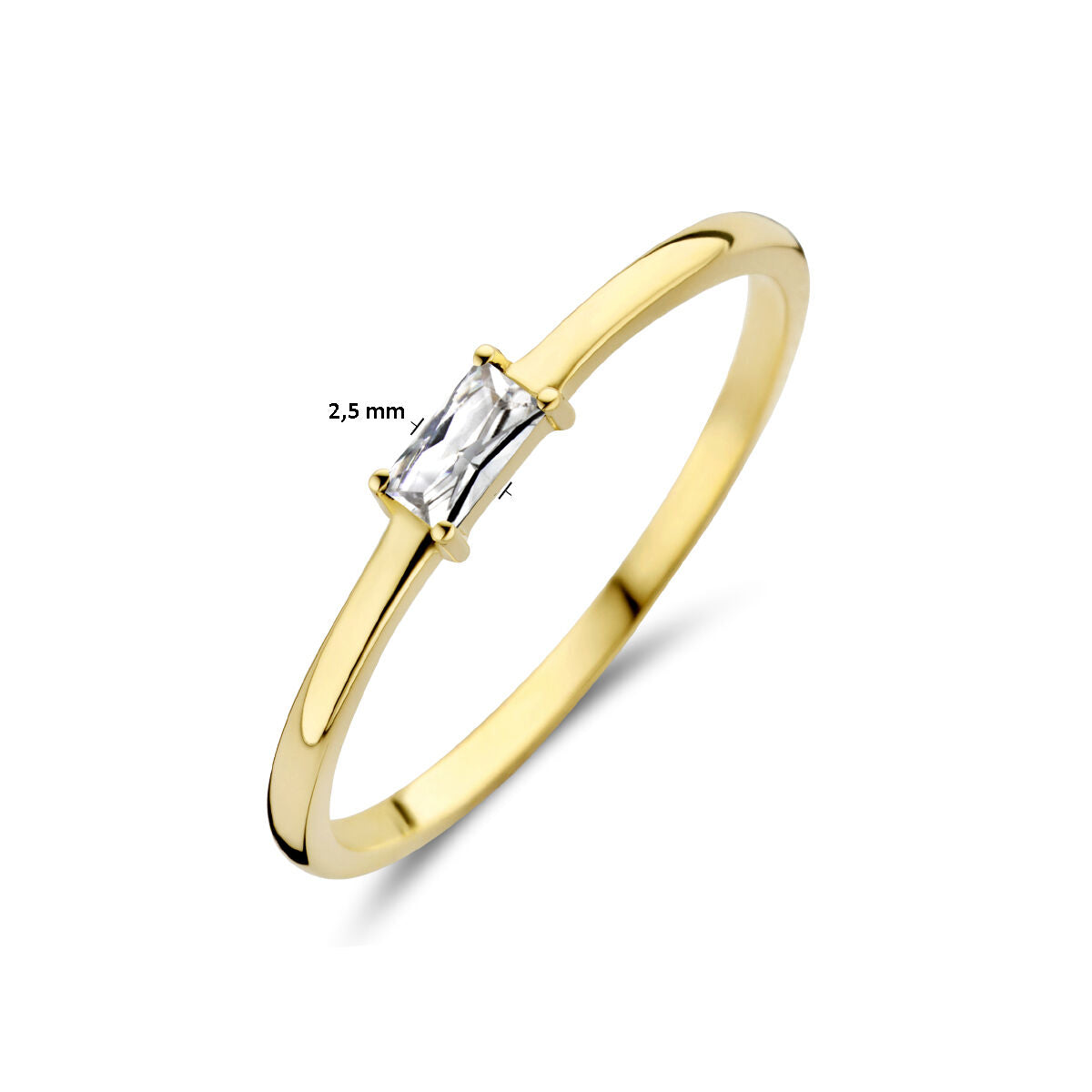anello con pietra portafortuna zircone aprile 14K oro giallo