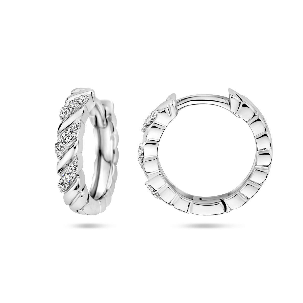 orecchini a cerchio zirconia argento rodiato