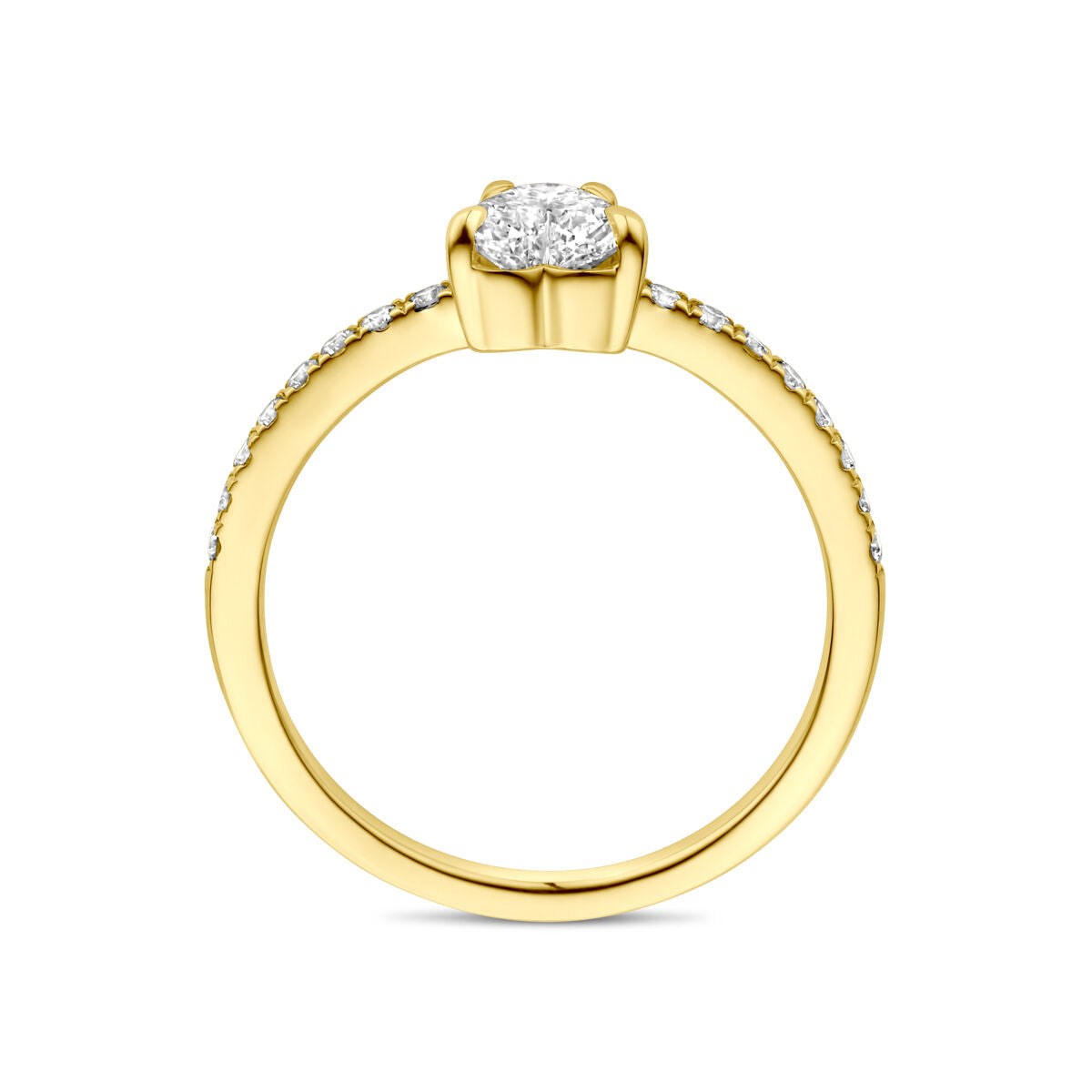 anello diamante lab grown 0.665ct h si 14K oro giallo