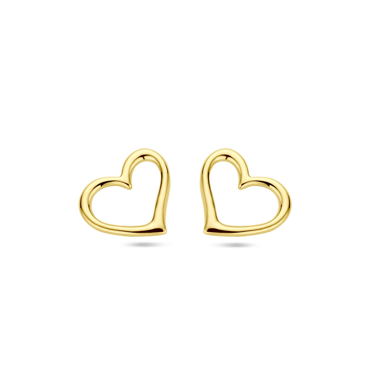 orecchini a bottone cuore 1 micron argento dorato (giallo)