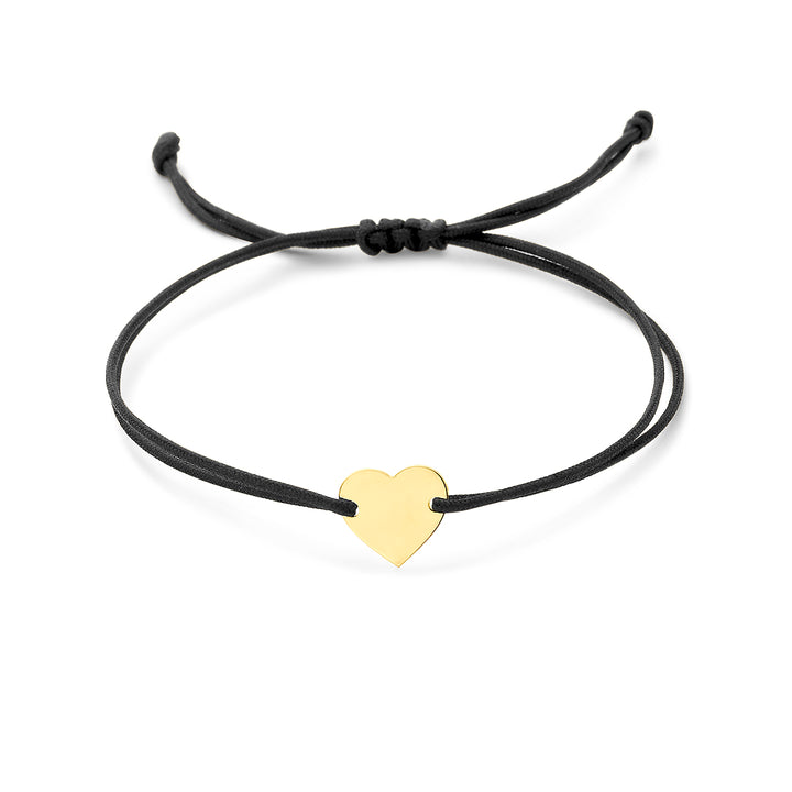 9k graveerarmband hartje zwart 9K