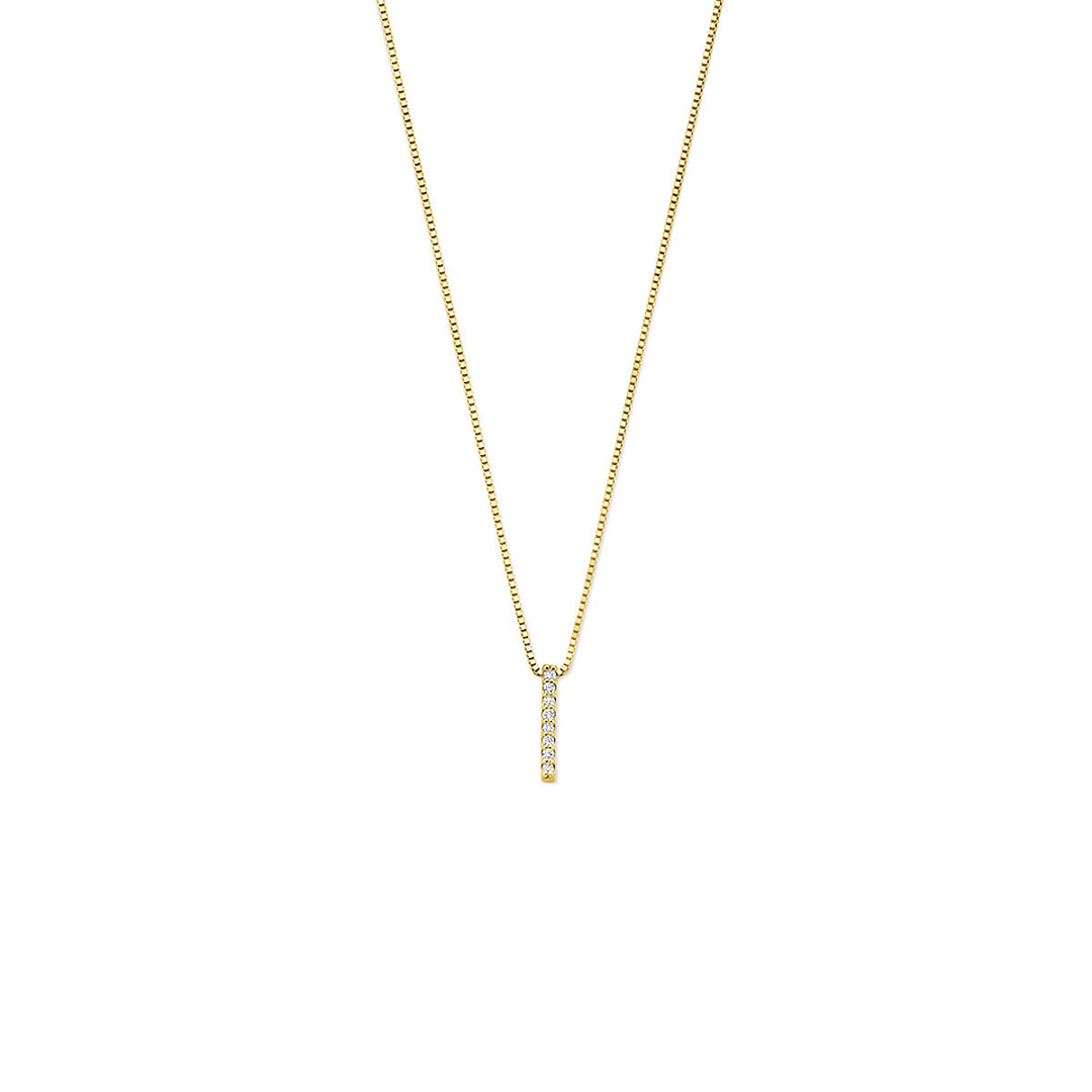 14k geelgouden collier met lab grown diamant