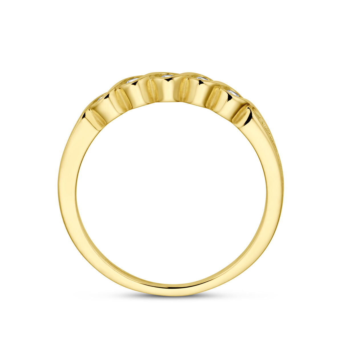 Geelgouden ring zirkonia 14K