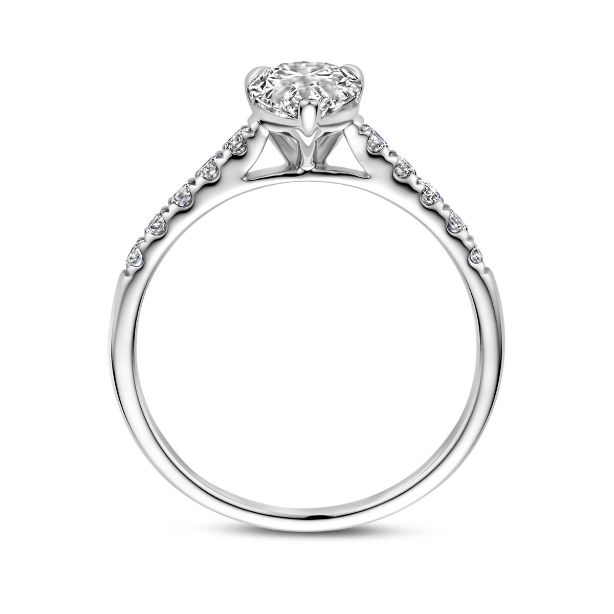 anello diamante lab grown 1.22ct h si oro bianco 14K
