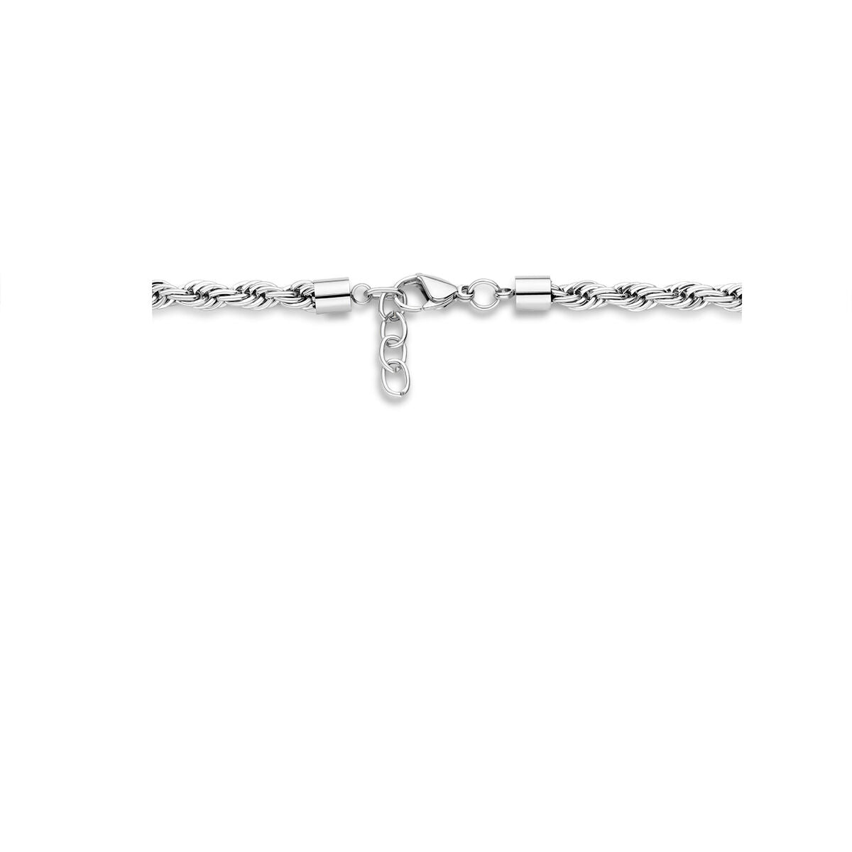 collana a cordoncino 5,7 mm 43 + 3 cm acciaio inossidabile