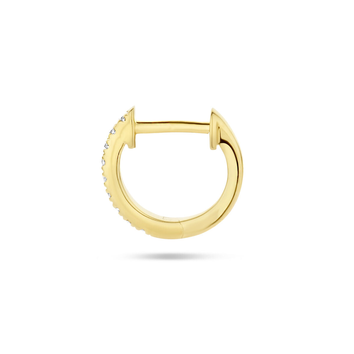 orecchino a cerchio diamante 0.03ct h si 9,5 mm al pezzo 14K oro giallo