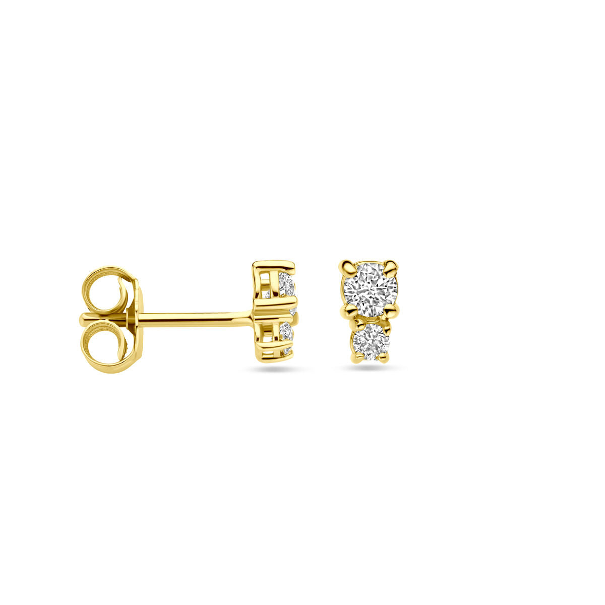 orecchini a bottone diamante 0.26ct (2x 0.13ct) h si 5,5 mm 18K oro giallo