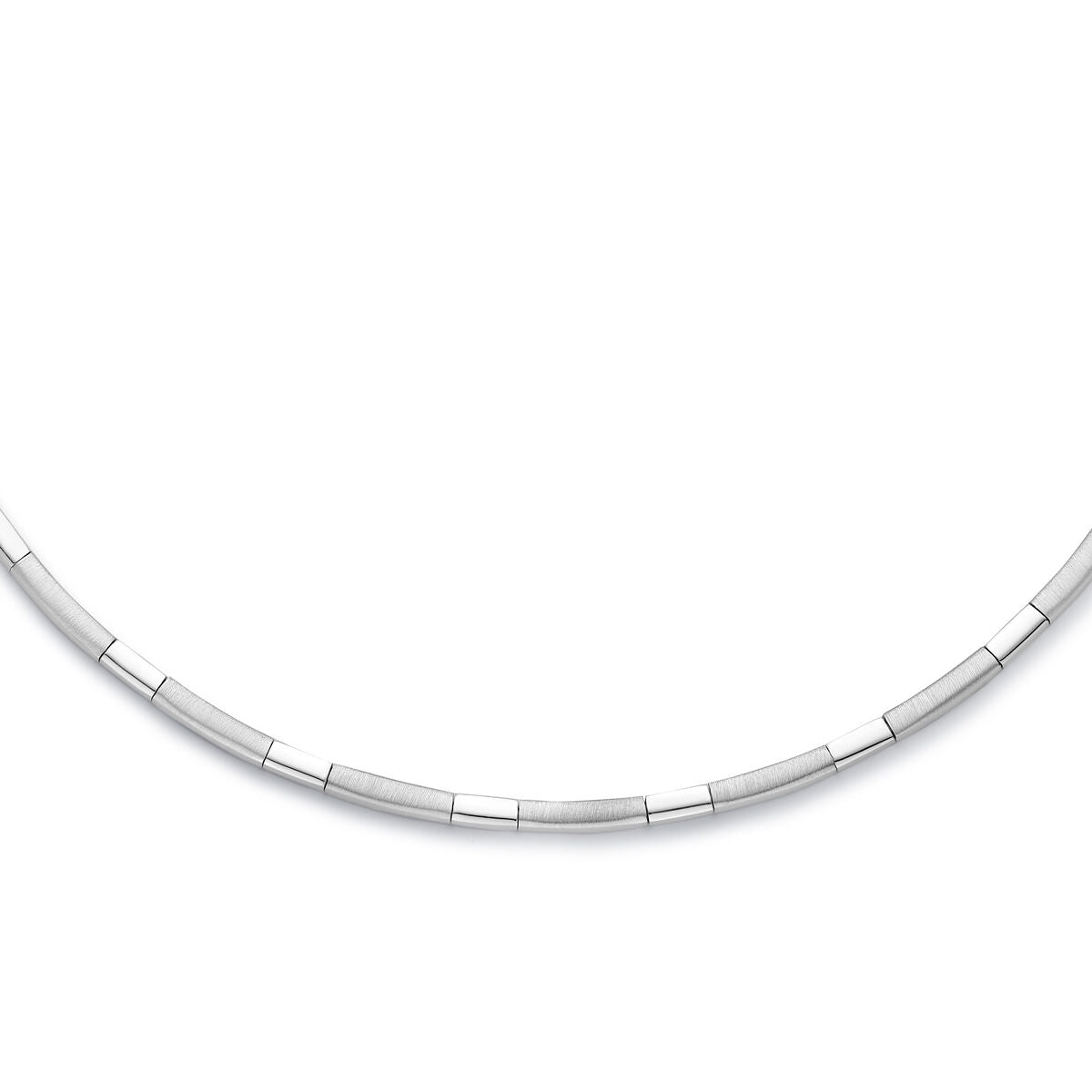 Collana choker in argento rodiato, 3,3 mm di larghezza, finitura lucida e opaca.