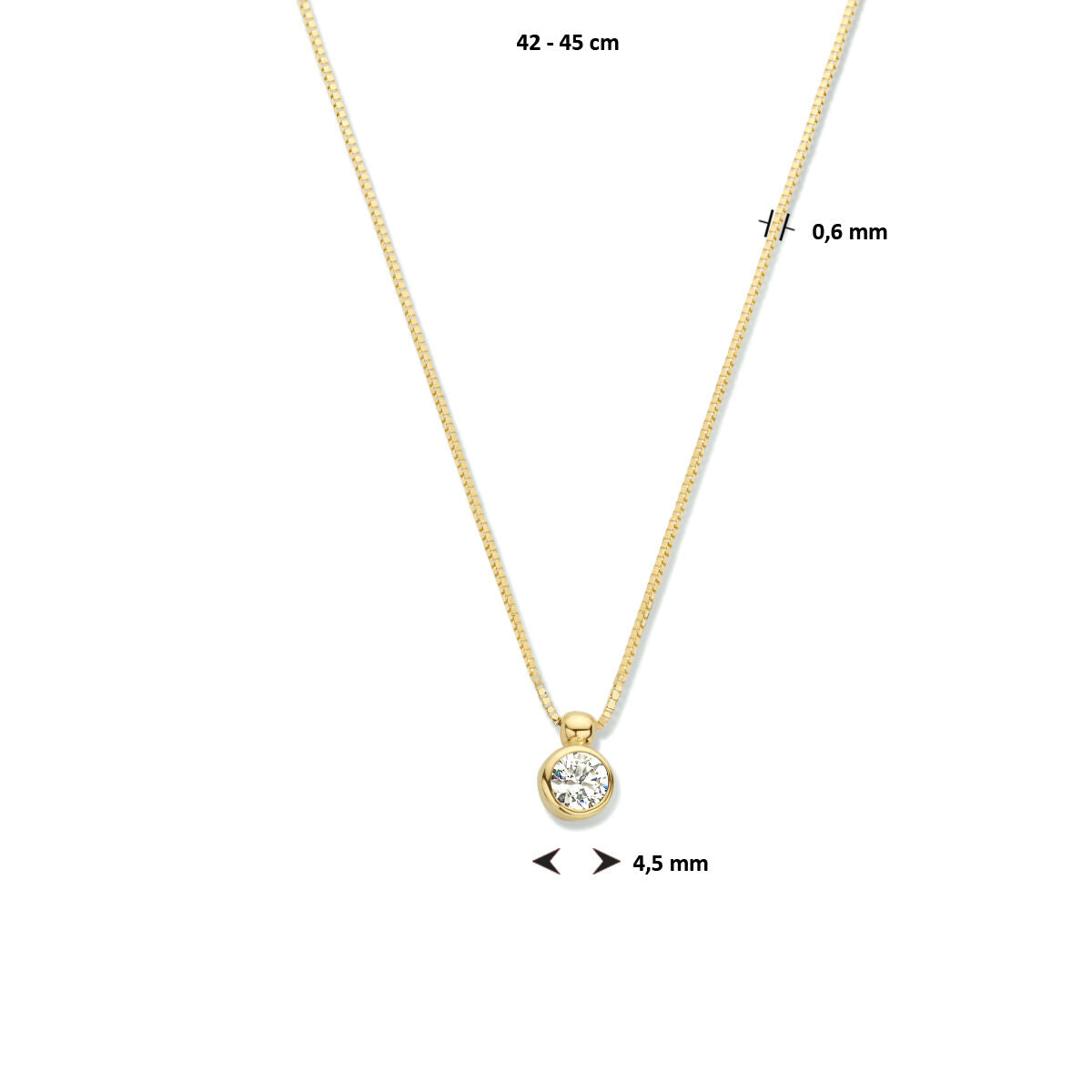 collana zirconia 42 - 45 cm oro giallo 14K