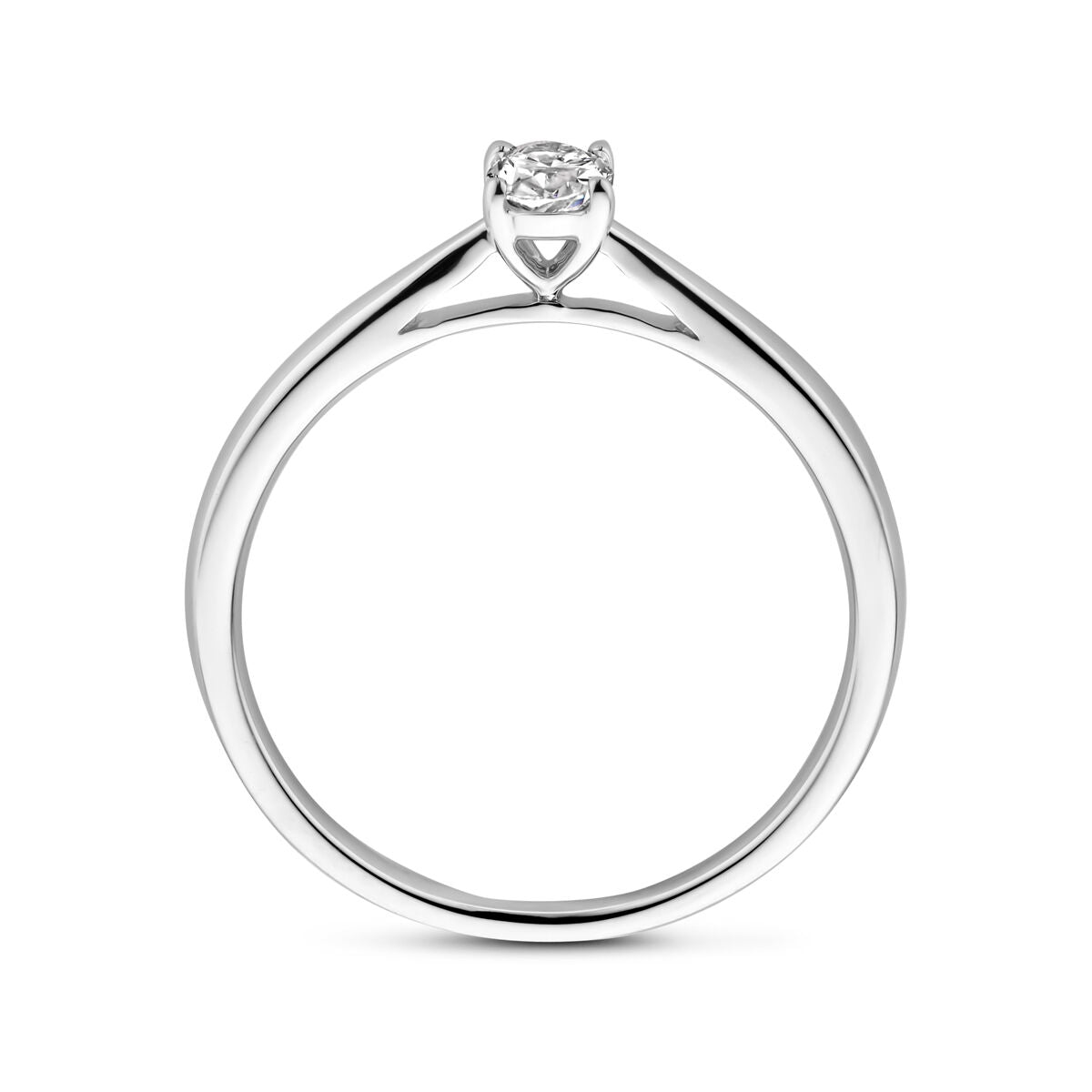 anello con diamante lab grown 0.25ct h si oro bianco 14K