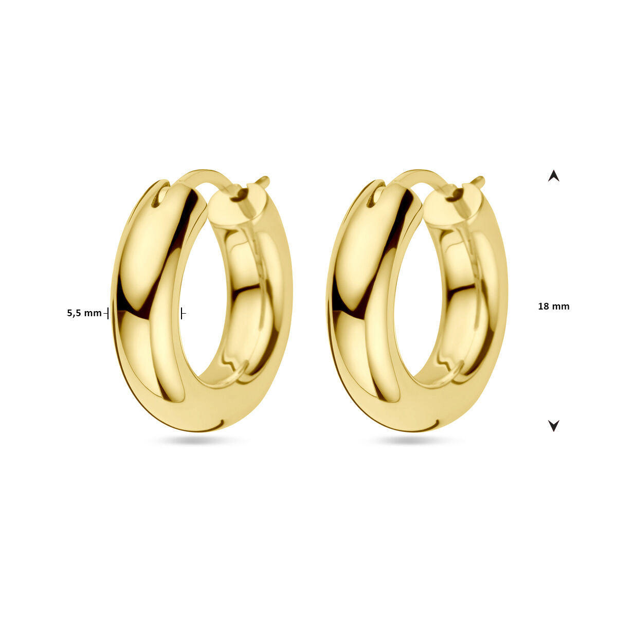 orecchini a cerchio 1 micron argento dorato (giallo)