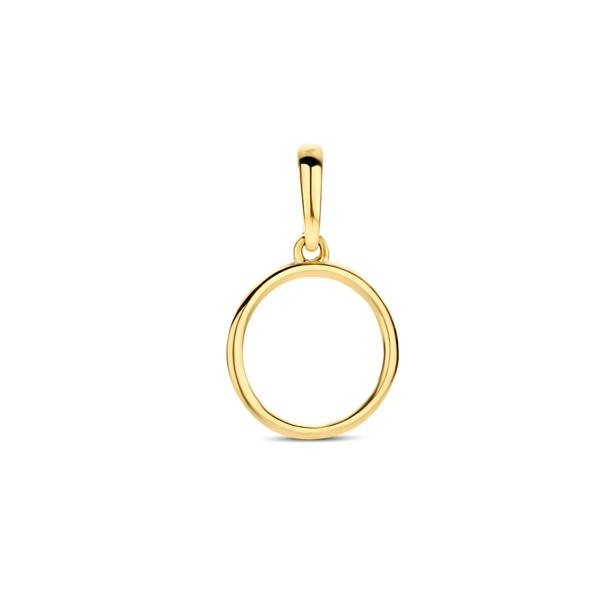 Ciondolo rotondo in oro giallo 14K con finitura lucida.