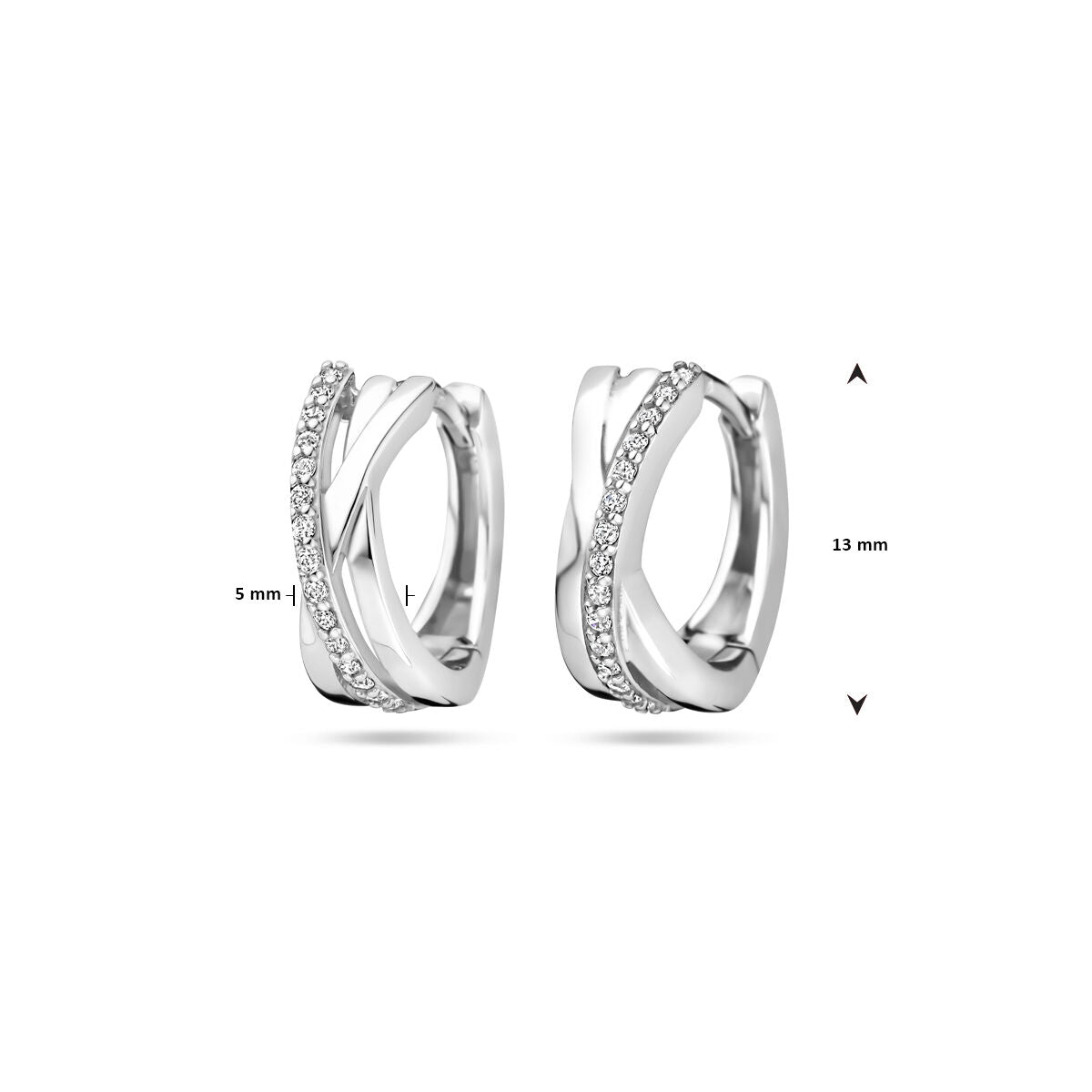 orecchini a cerchio 13 mm argento rodiato