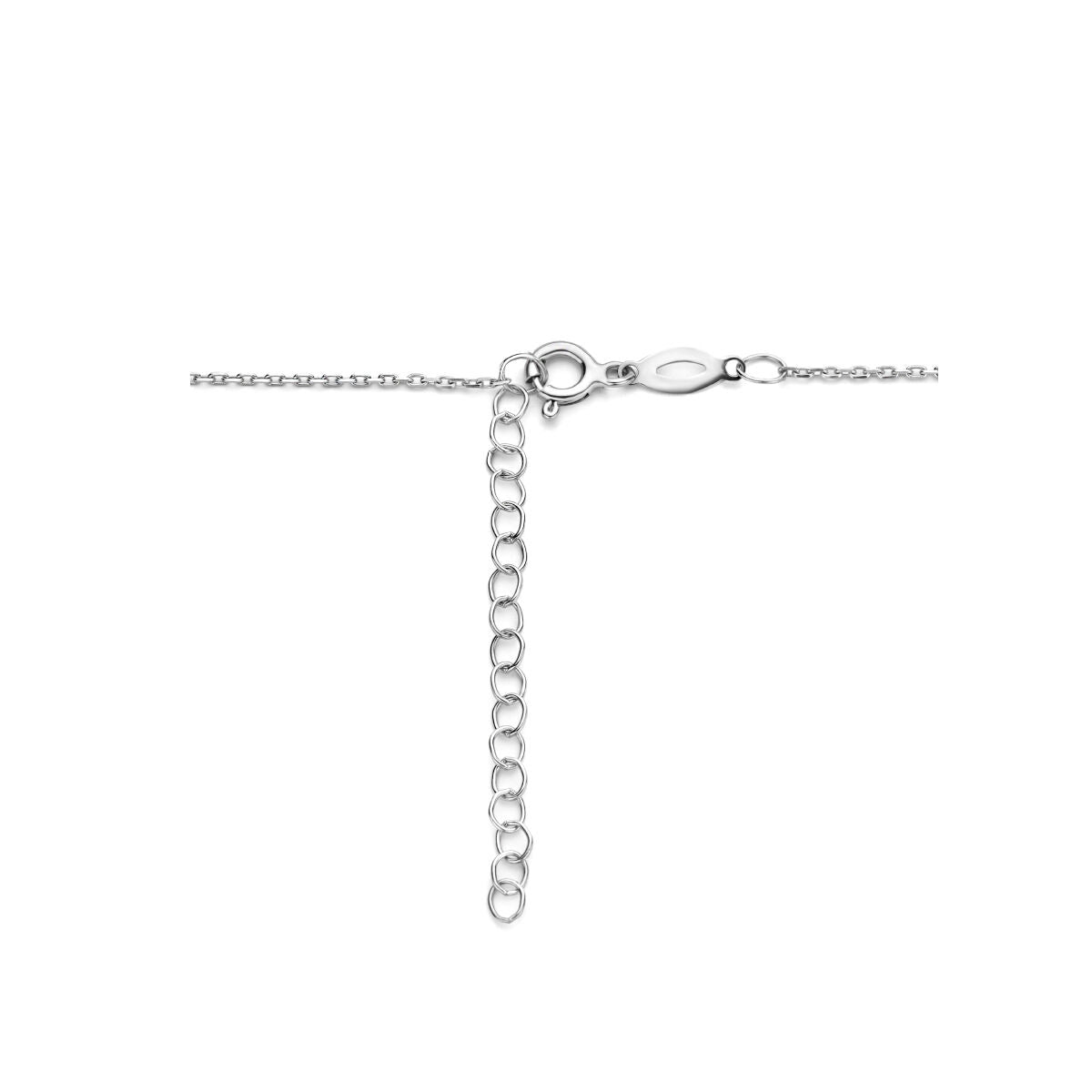 collana zircone 41 + 4 cm halo argento rodiato