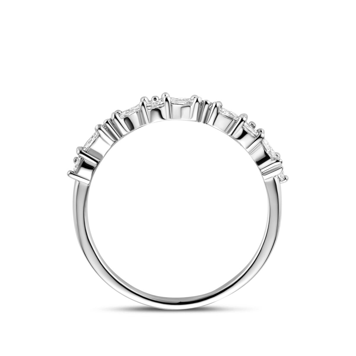 Anello da donna in argento con zircone marquise – largo 3,5 mm