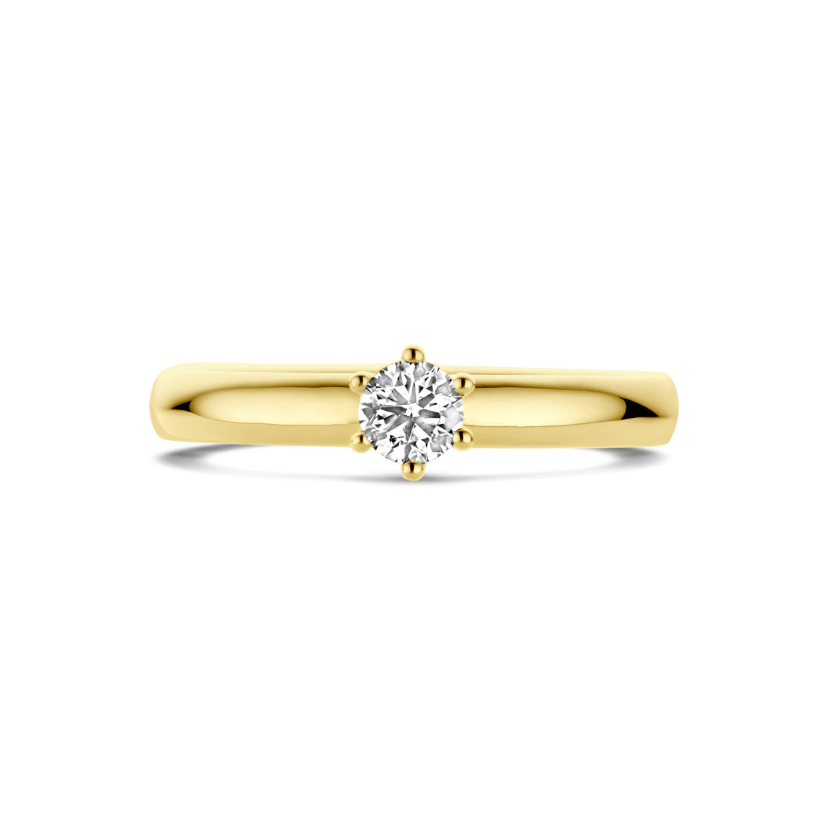 anello di fidanzamento diamante 0.25ct h si oro giallo 14K