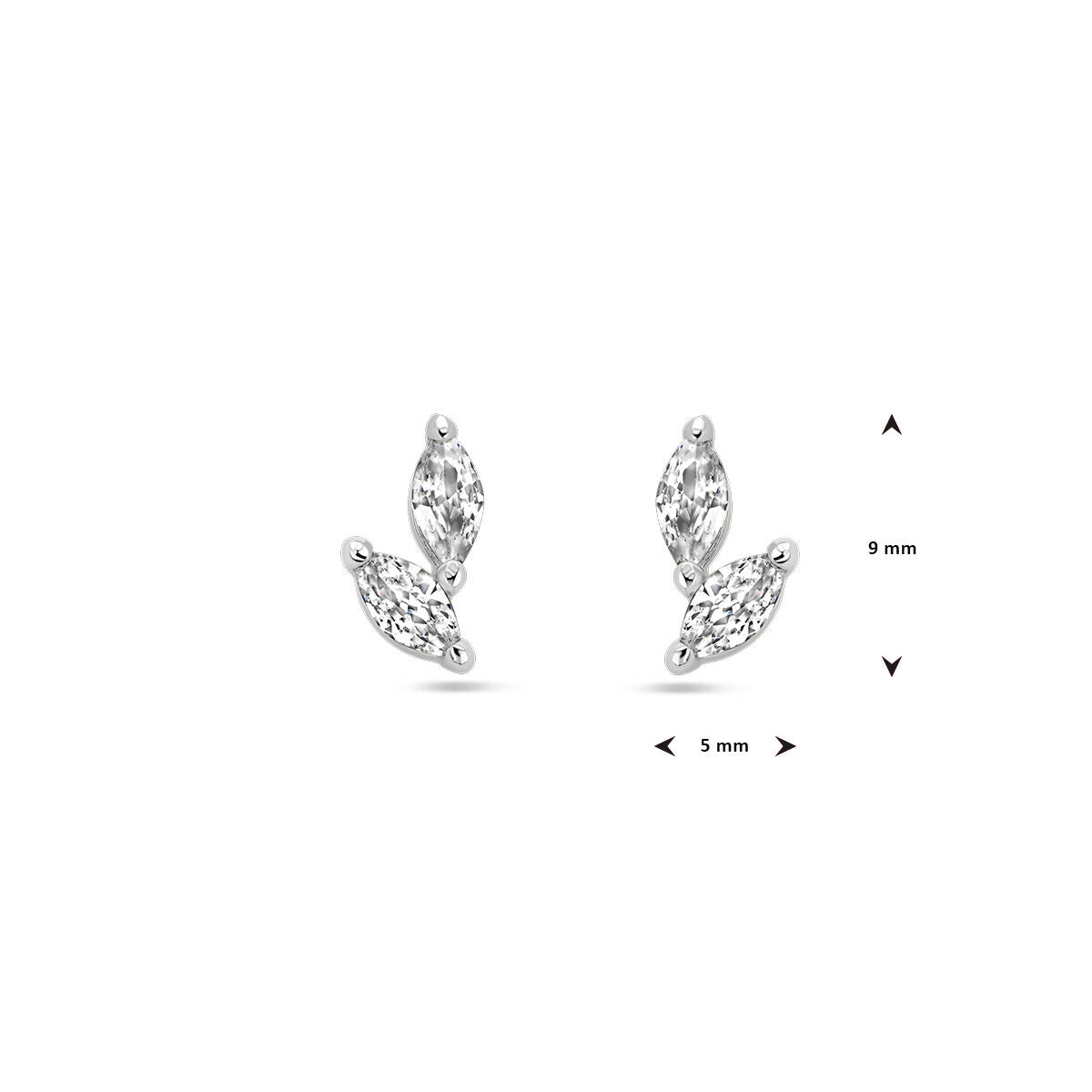 orecchini a bottone zircone argento rodiato