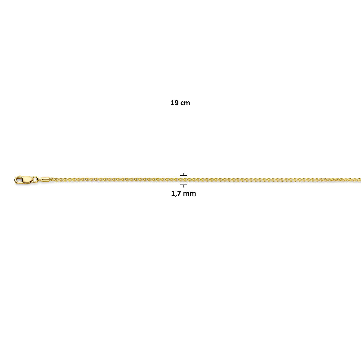bracciale coda di volpe 1,7 mm