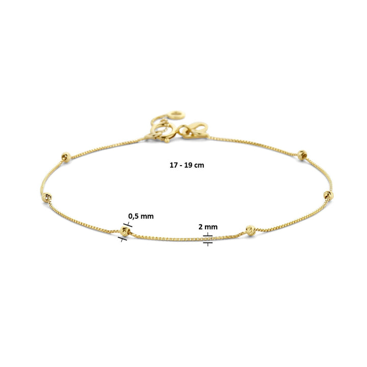 Gouden armband dames bolletjes gediamanteerd 14K