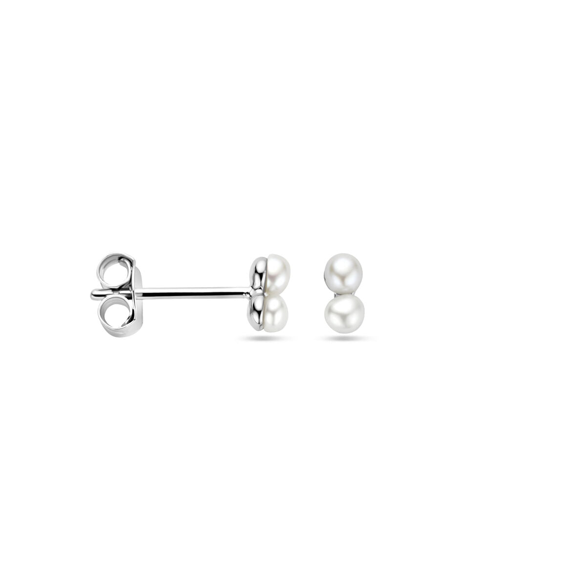 orecchini a lobo con perla 5,5 mm argento rodiato
