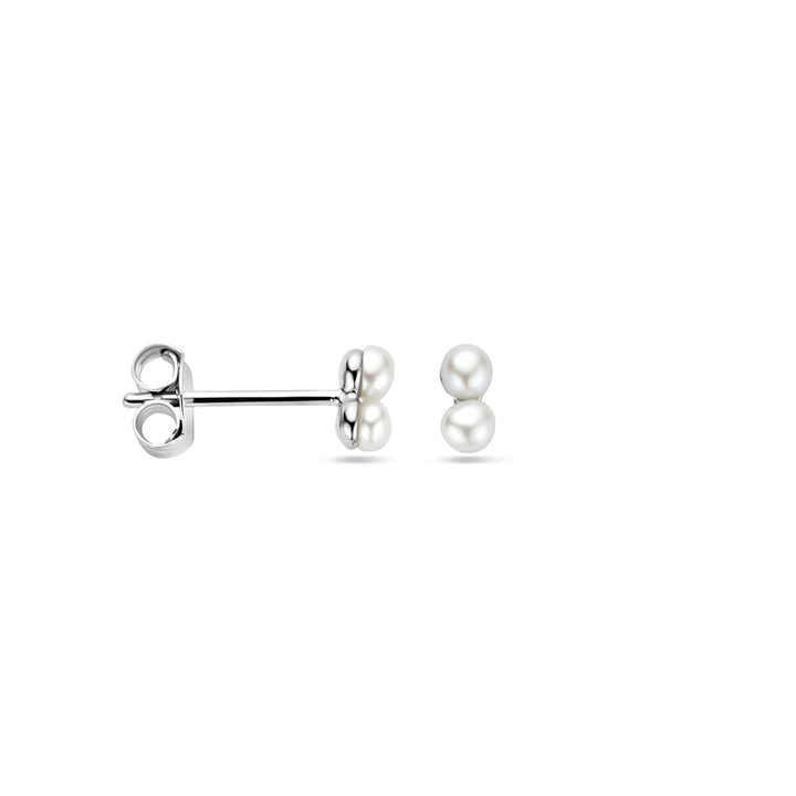 oorknoppen parel 5,5 mm zilver gerhodineerd