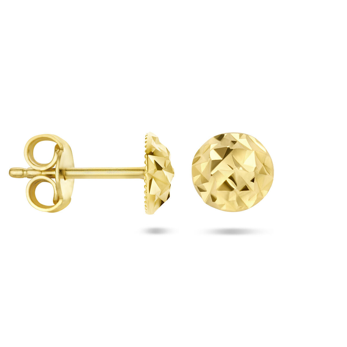 orecchini a bottone diamantati 14K oro giallo