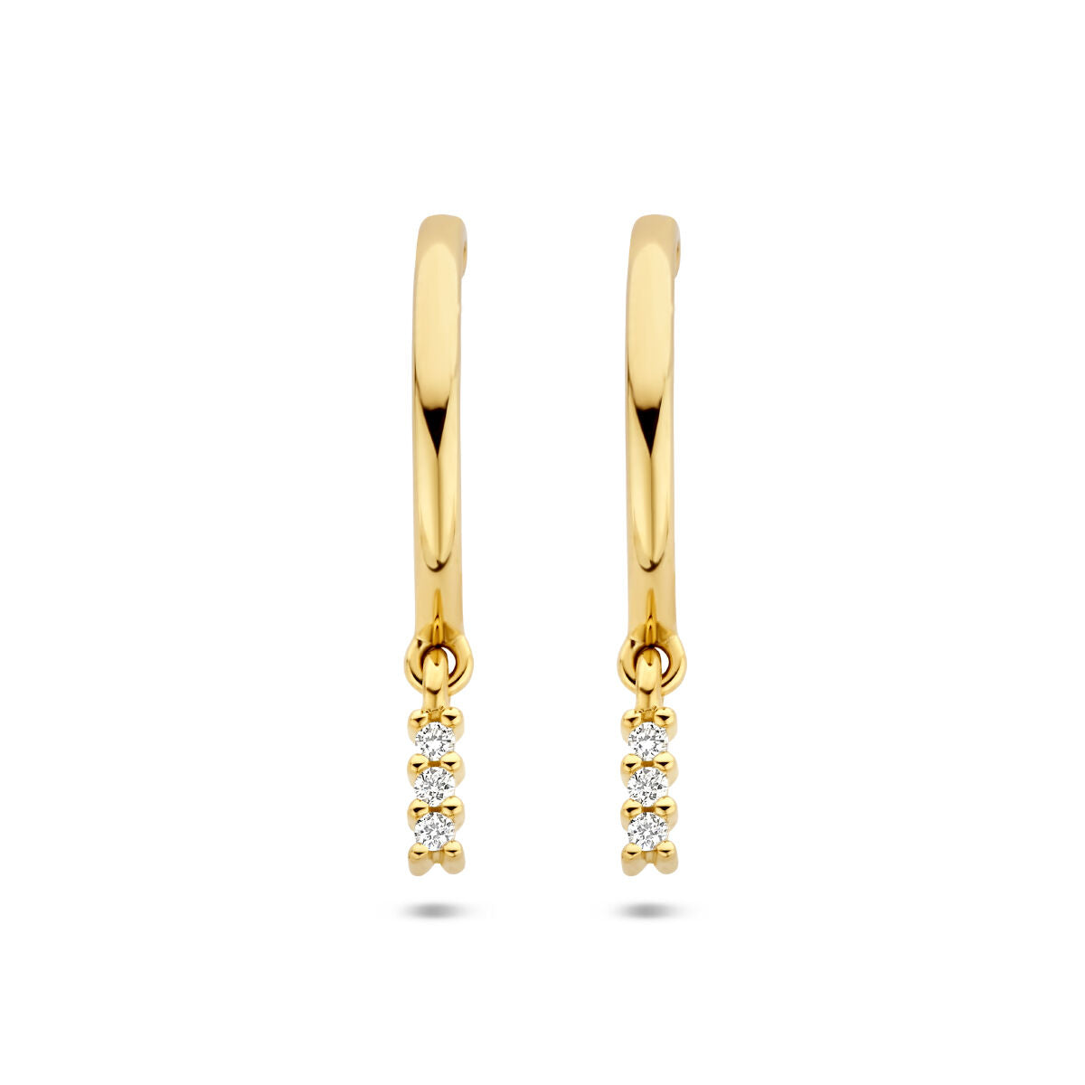 orecchini a barretta diamante 0.05ct (2x0.025ct) h si 14K oro giallo