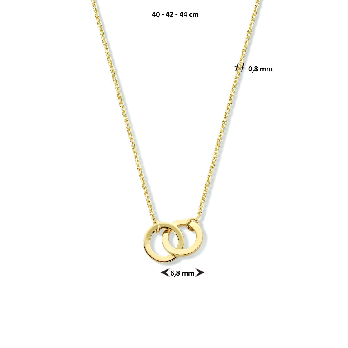 collana cerchietti 40 - 42 - 44 cm 14K oro giallo