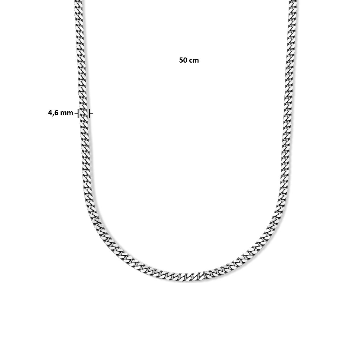 Collana da uomo in argento - collana oxi groumette sfaccettata a 6 lati 4,6 mm