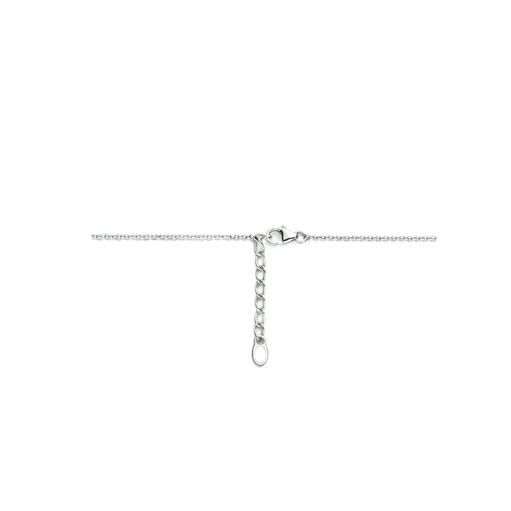collier zirkonia 42 + 3 cm zilver gerhodineerd