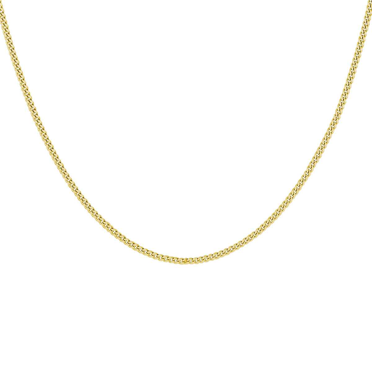 collana gourmette a 4 lati sfaccettati 1,4 mm 41 + 4 cm 3 micron argento dorato (giallo)
