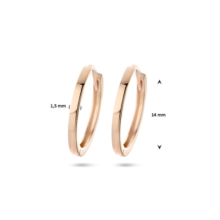 klapoorringen 14K roségoud