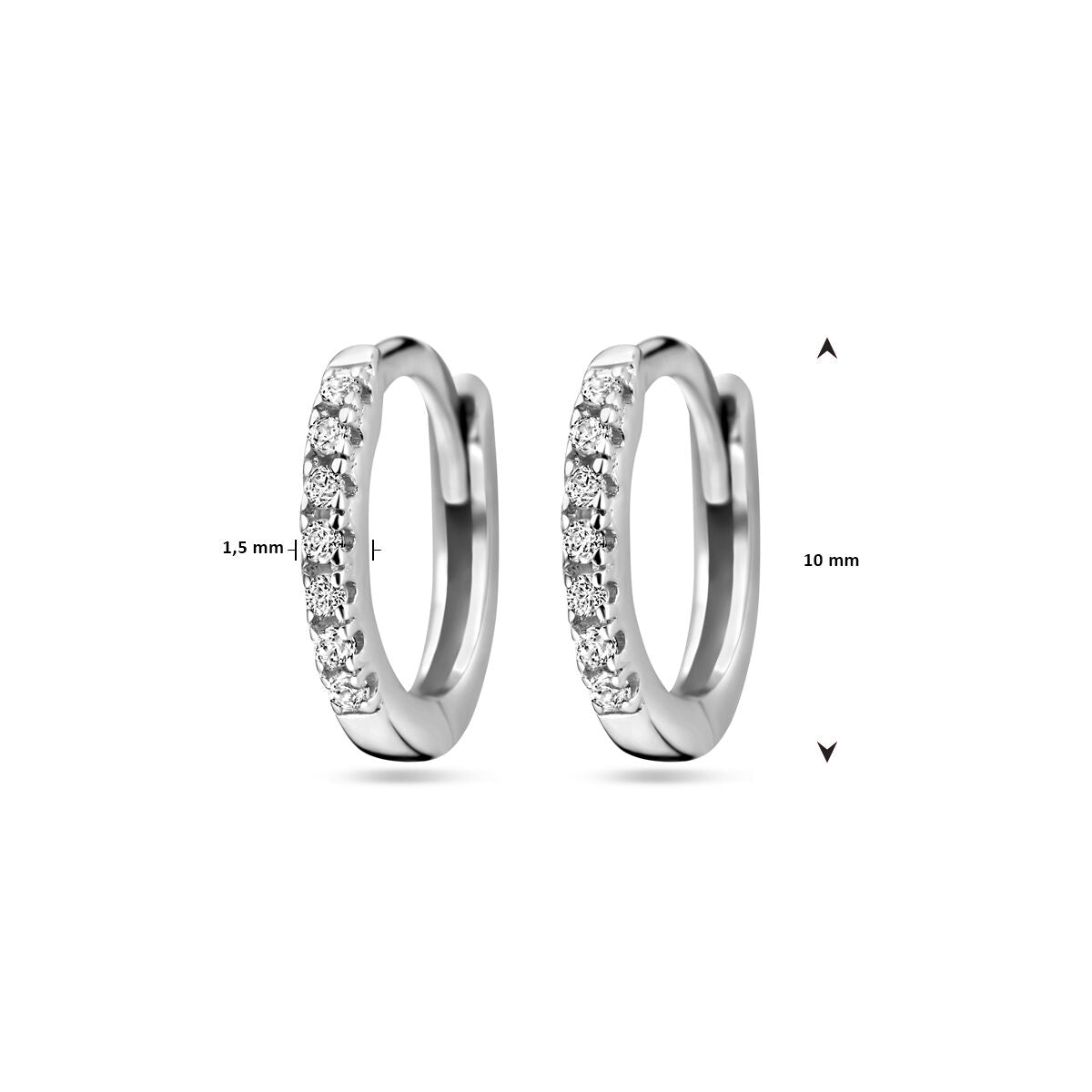 orecchini a cerchietto zirconia argento rodiato