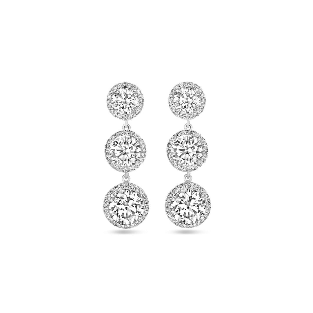 oorhangers zirkonia 20 mm zilver gerhodineerd