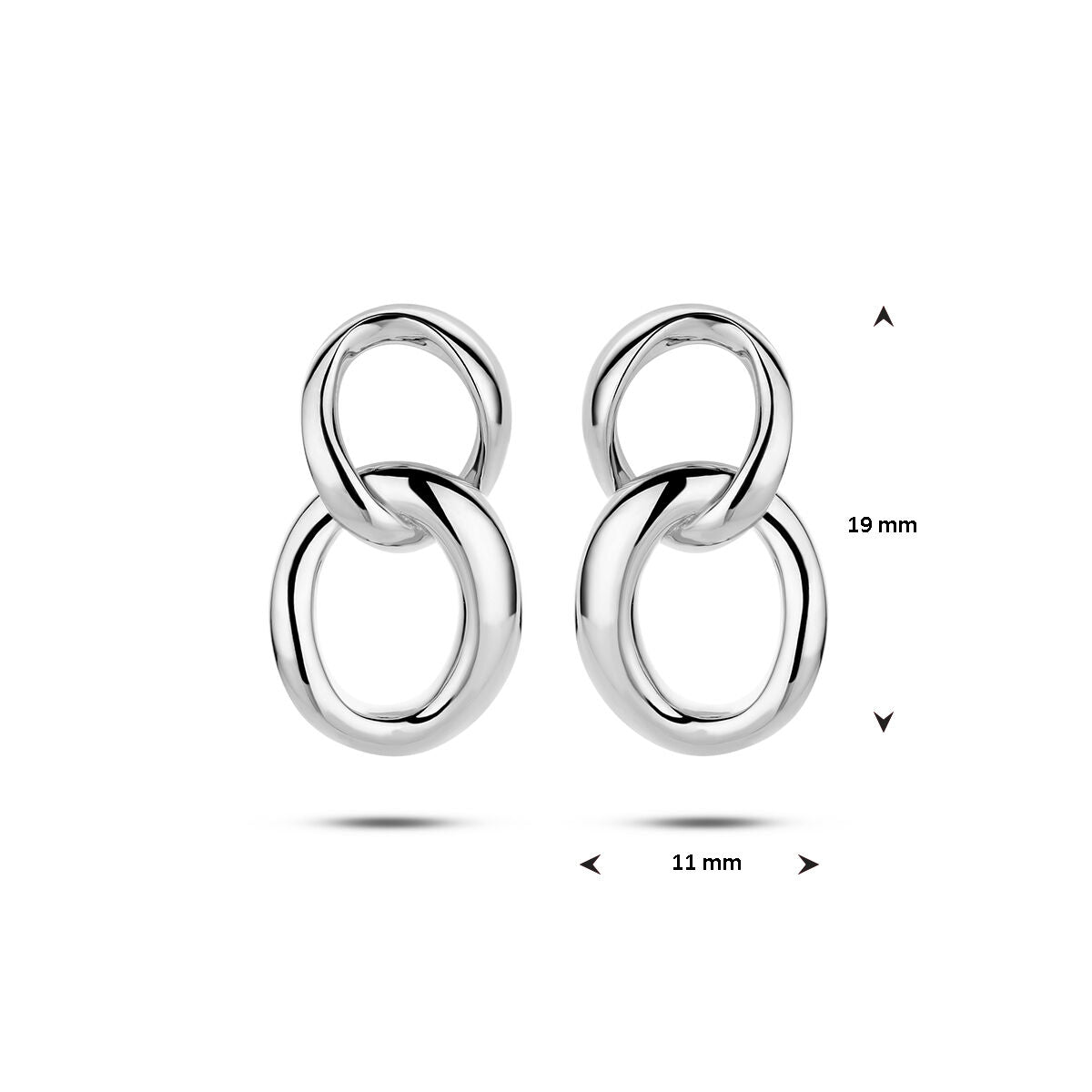 orecchini pendenti maglia argento rodiato