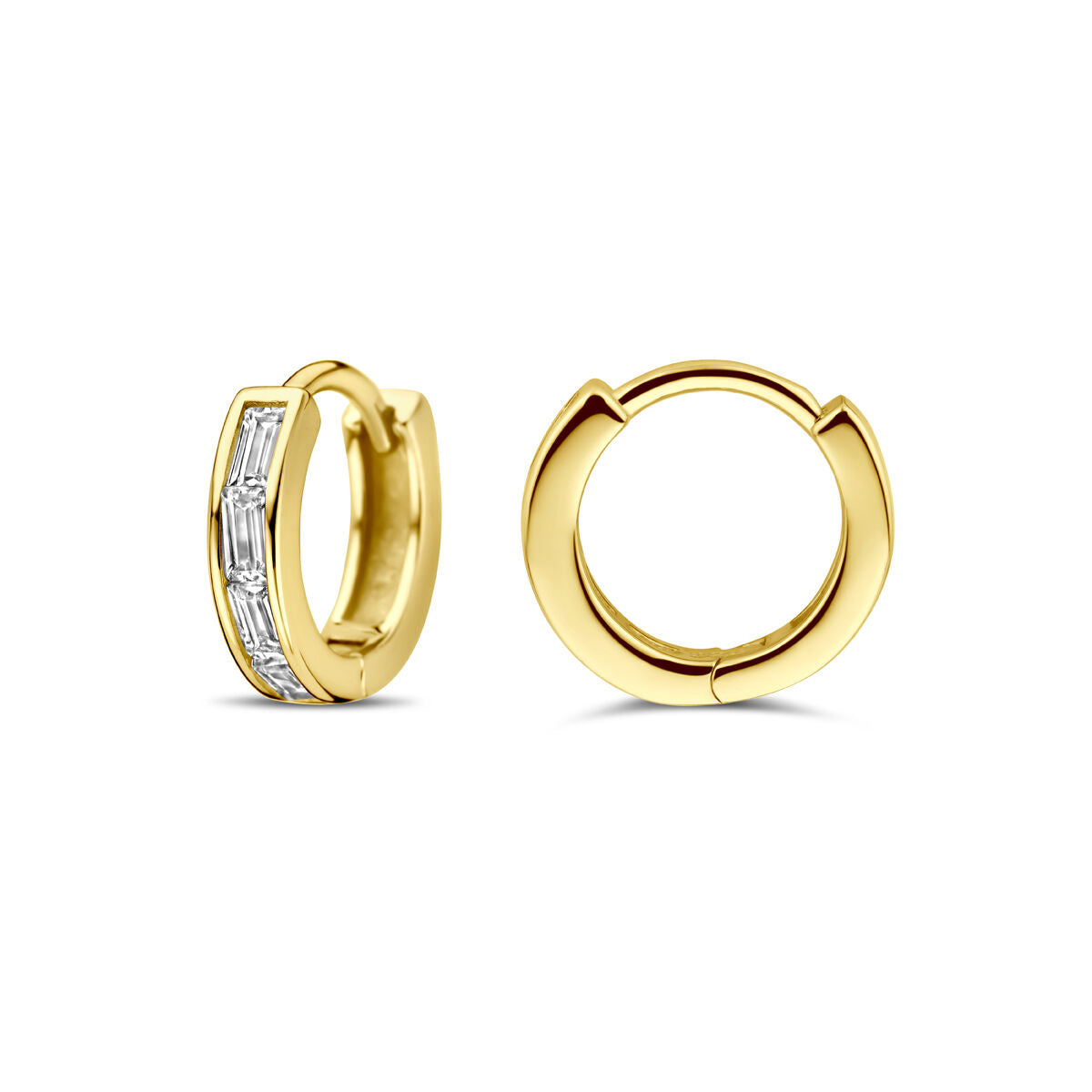 creole a cerniera con zirconi 10 mm placcato argento 1 micron (giallo)