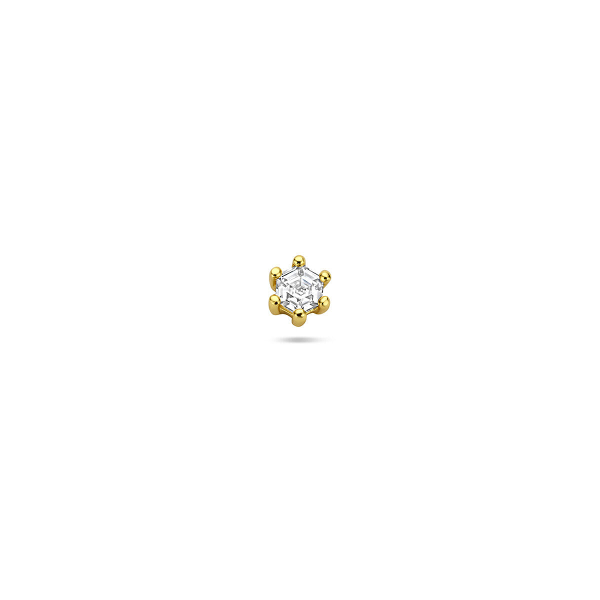 Piercing in argento dorato con zircone di 4 mm, design a forma di stella.