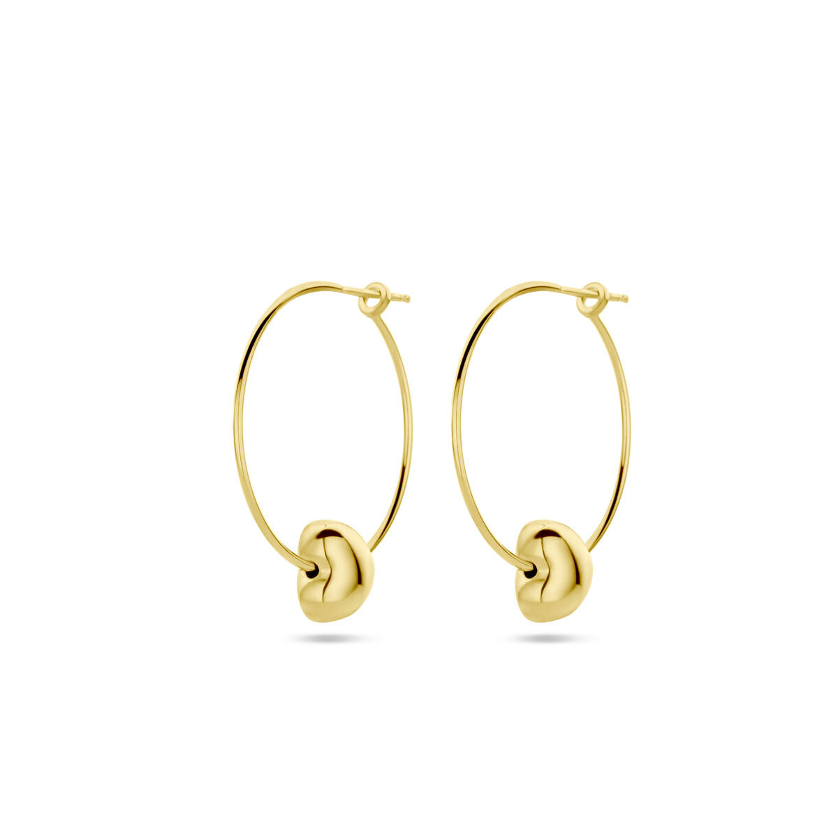 orecchini a cerchio cuore 1 micron argento dorato (giallo)