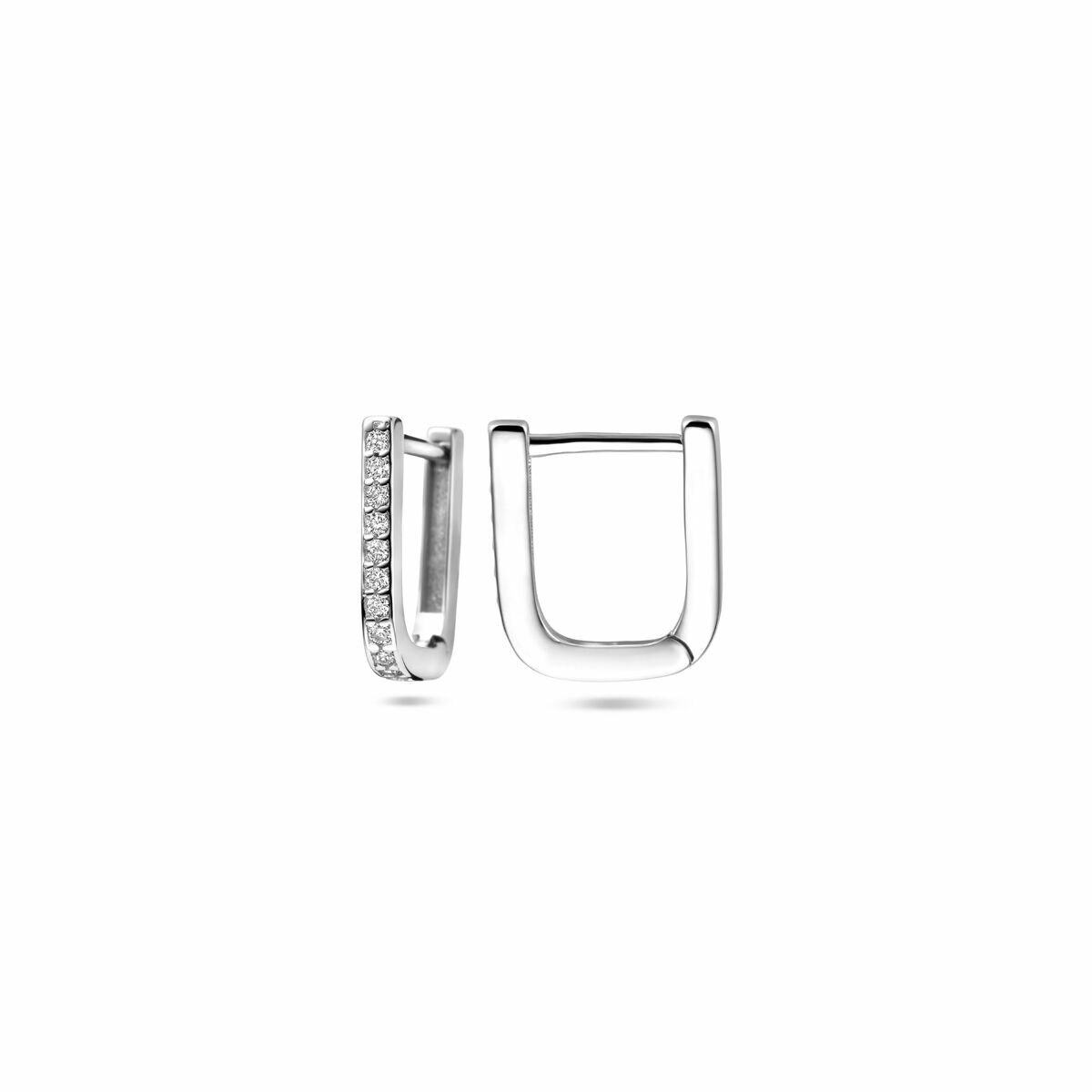 orecchini a clip zirconia 12 mm argento rodiato