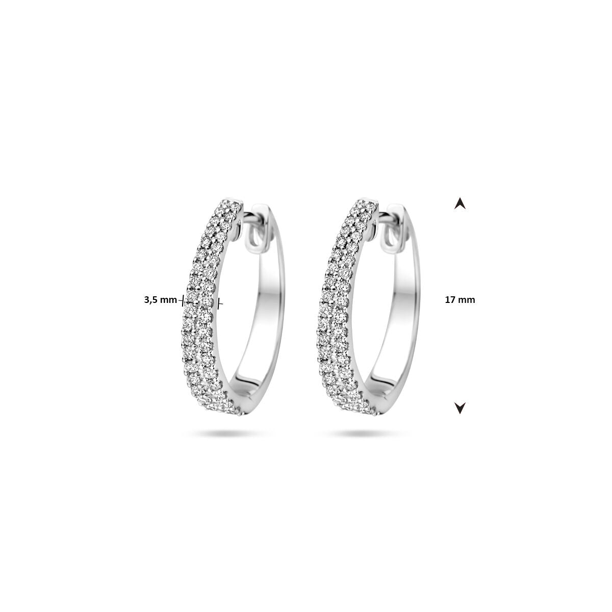 Creoline a scatto diamante H SI 3,5 mm tubo oro bianco 14K