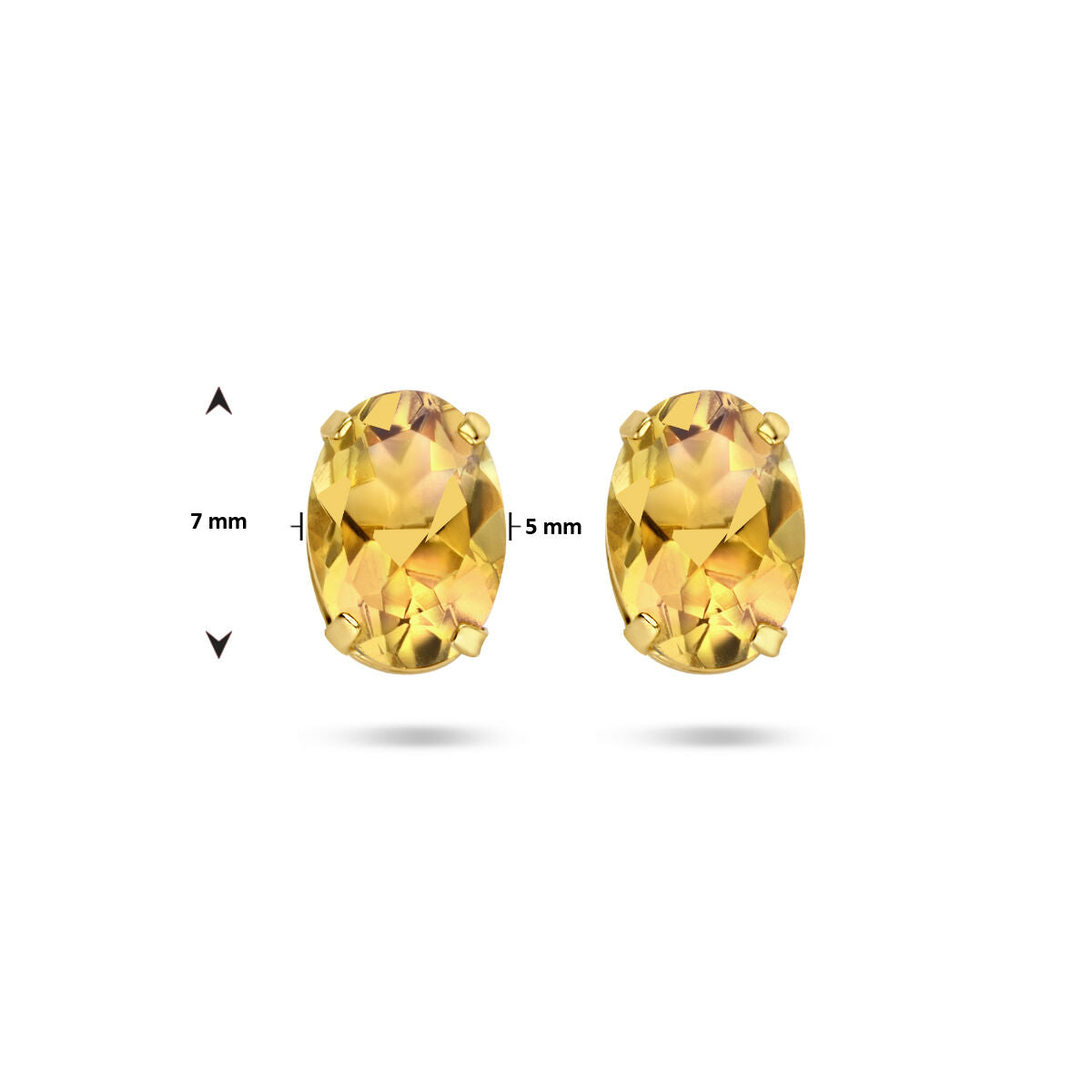 orecchini a bottone citrino 14K oro giallo