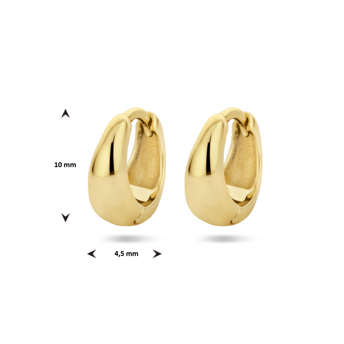 orecchini a cerchio con cerniera 1 micron argento placcato oro (giallo)