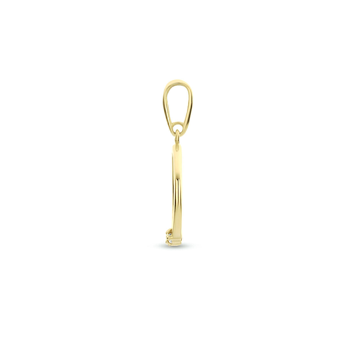 ciondolo tondo zirconia oro giallo 14K