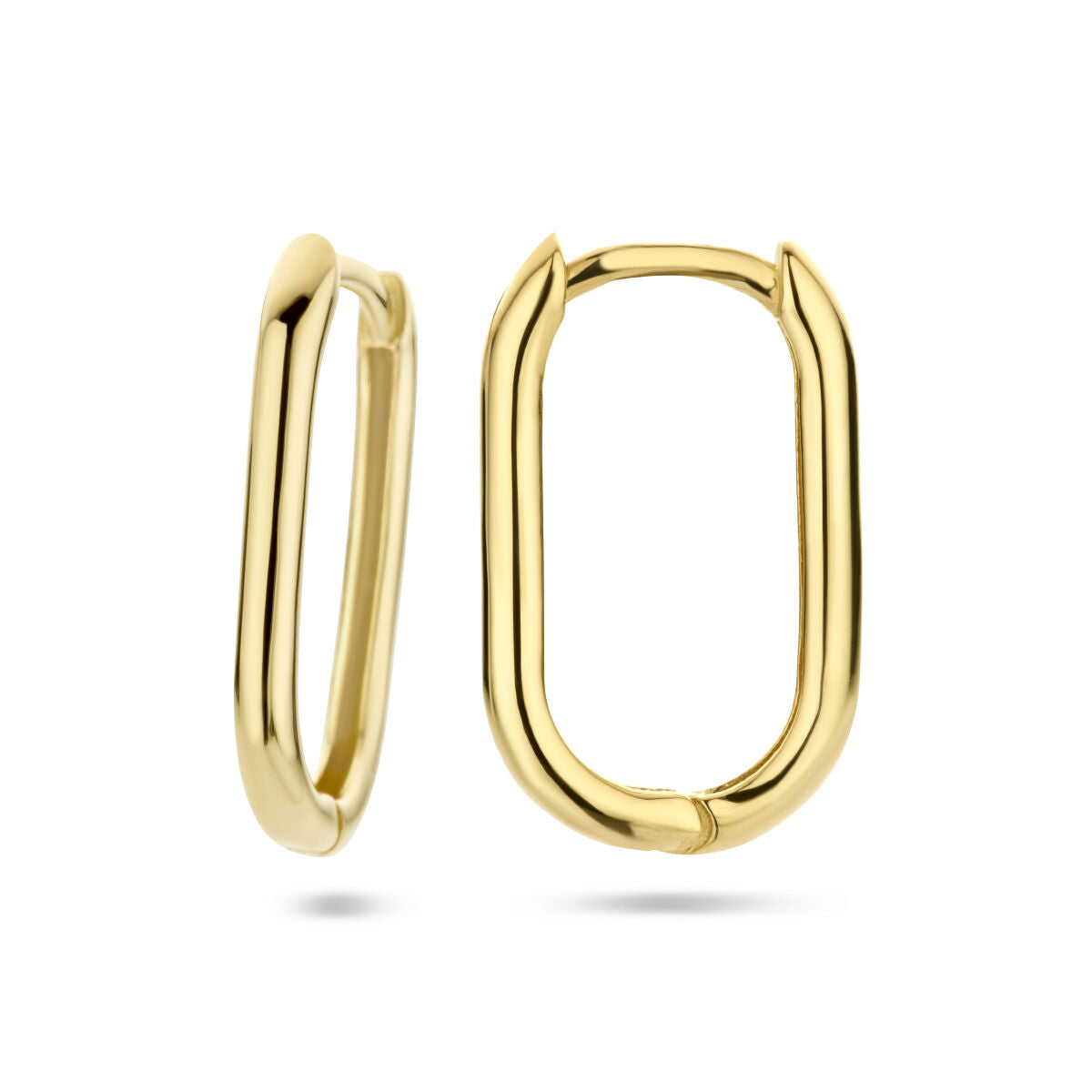 orecchini a cerchio paperclip oro giallo 14K