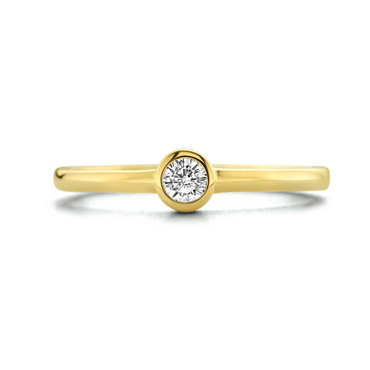 anello zircone oro giallo 14K