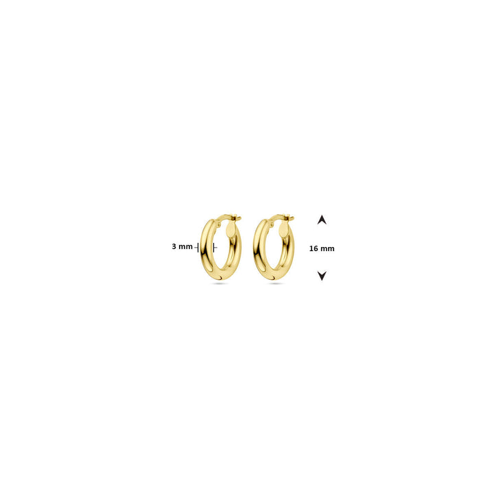 orecchini a cerchio tubo tondo oro giallo 14K 3.0mm