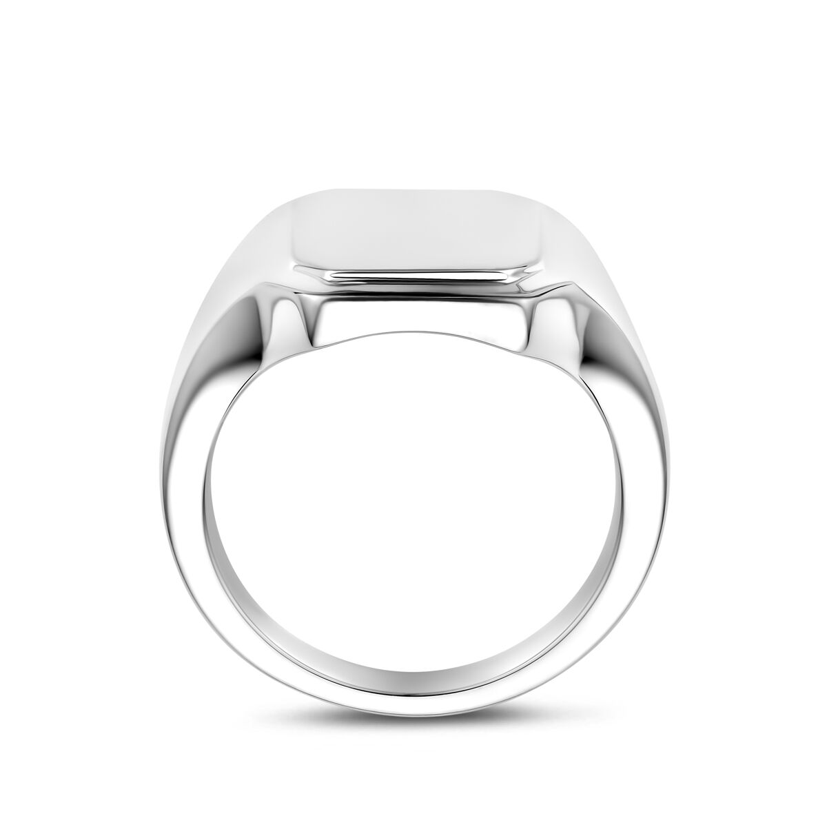 anello da incisione lucido/opaco argento bianco