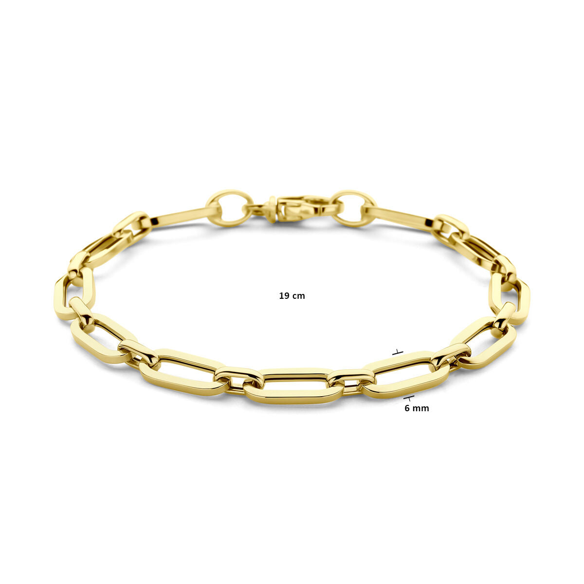 bracciale paperclip 6,0 mm 19 cm 14K oro giallo